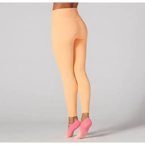 SEERSUCKER HIGH WAISTED 7/8 LEGGINGS Sz Large - Picture 3 of 6